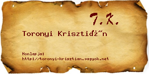Toronyi Krisztián névjegykártya