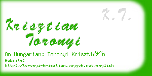 krisztian toronyi business card